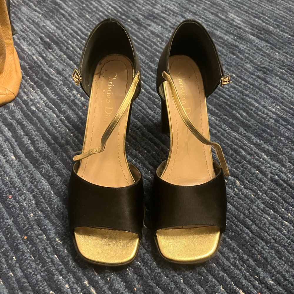 Dior Black and Gold Women's Heels - Picture 2 of 8